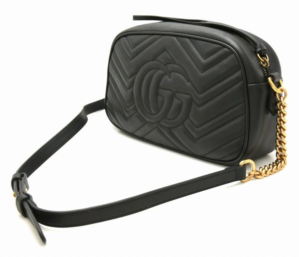 11651657 1 GUCCI GG Marmont Quilted Leather Shoulder Bag Black