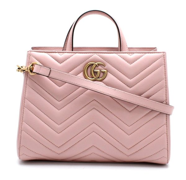 11700285 GUCCI GG Marmont Quilted Leather Shoulder Bag Pink