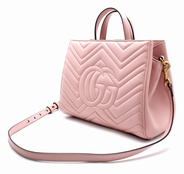 11700285 1 GUCCI GG Marmont Quilted Leather Shoulder Bag Pink