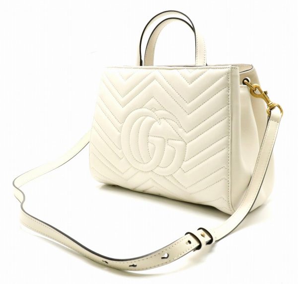 11881759 1 GUCCI GG Marmont Quilted Leather Shoulder Bag Off White