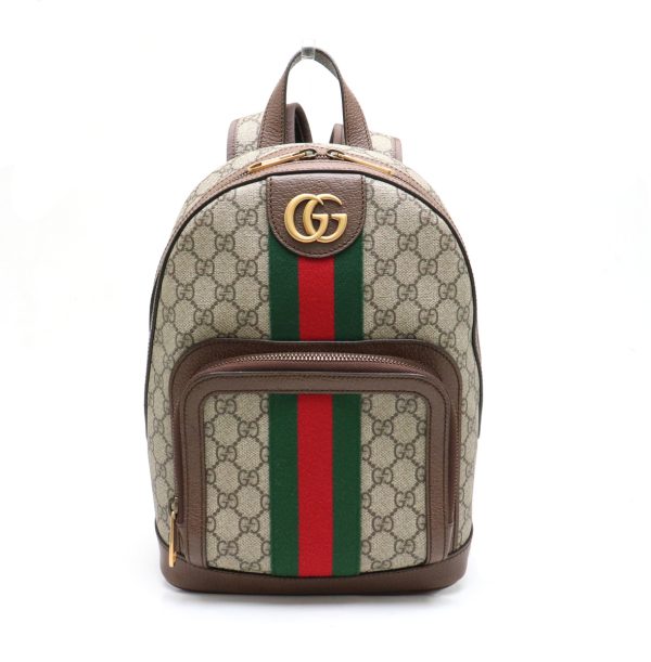 11911024 GUCCI Ophidia GG Supreme Leather Backpack Brown