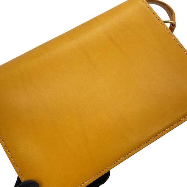 12 Celine Shoulder Bag Triomphe Medium Leather Yellow