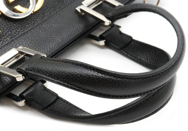 12010364 3 GUCCI Zumi Small Top Leather Shoulder Bag Black