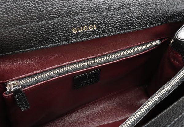 12010364 5 GUCCI Zumi Small Top Leather Shoulder Bag Black