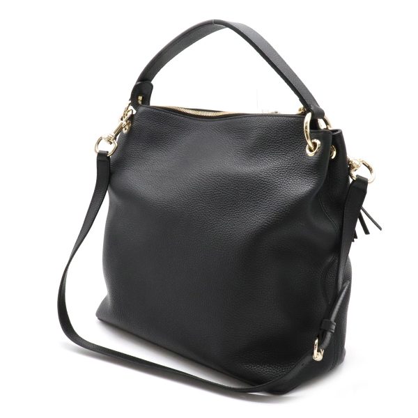 12200930 1 GUCCI Soho Fringe Tassel Leather Shoulder Bag Black