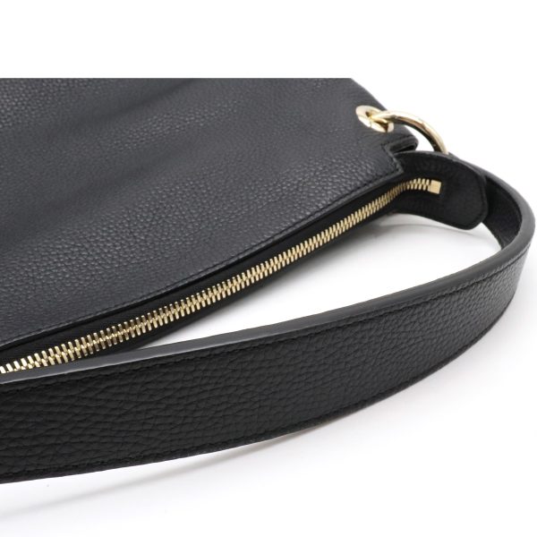 12200930 3 GUCCI Soho Fringe Tassel Leather Shoulder Bag Black