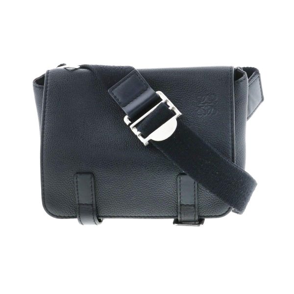 1240002019080 1 Loewe Military Bum Bag Shoulder Messenger Bag Black Leather