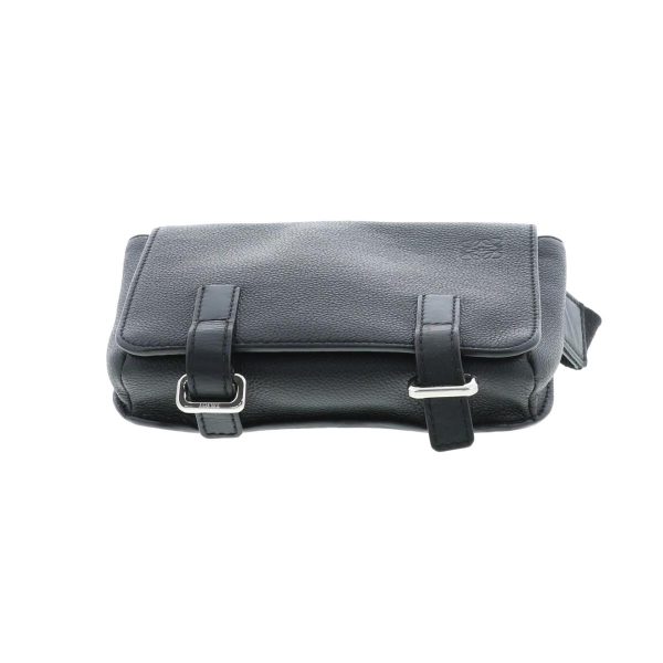 1240002019080 4 Loewe Military Bum Bag Shoulder Messenger Bag Black Leather