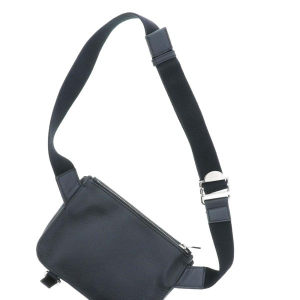 1240002019080 5 Loewe Military Bum Bag Shoulder Messenger Bag Black Leather