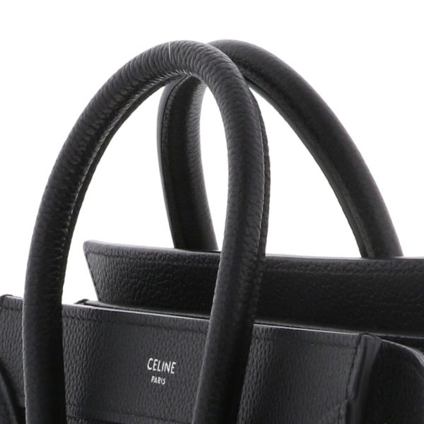 1240002021265 3 Celine Luggage Black Nano Shopper Bag Shoulder Handbag 2way Drum Calfskin