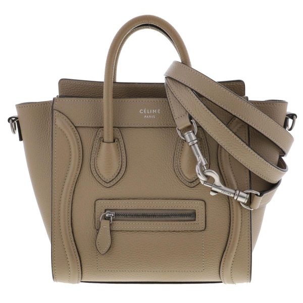 1240002021266 1 Celine Luggage Nano Shopper Bag Hand Shoulder Messenger Bag Beige