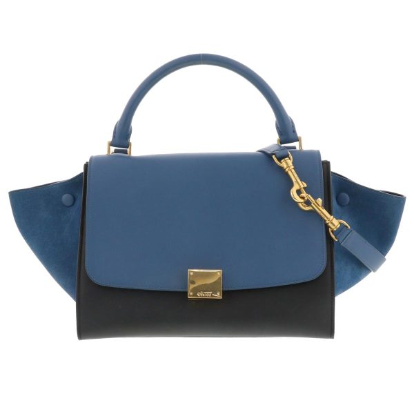 1240002021347 1 Celine Trapeze 2way Shoulder Messenger Bag Blue Color Block