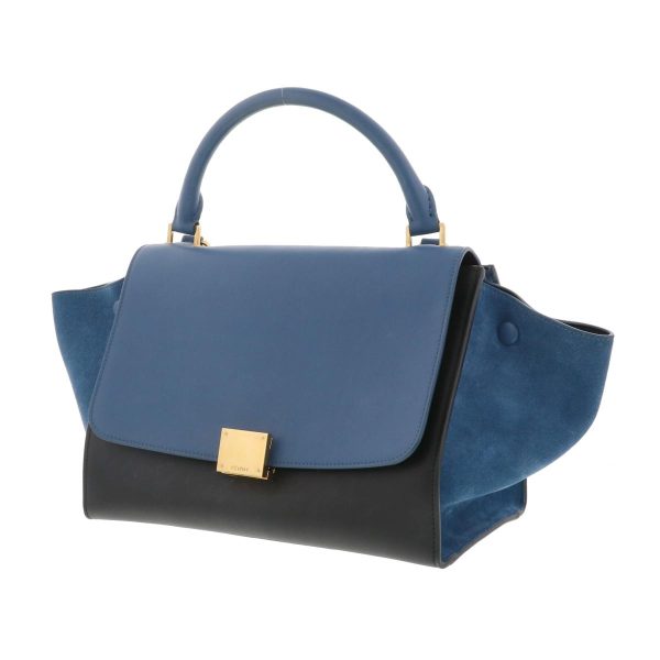 1240002021347 2 Celine Trapeze 2way Shoulder Messenger Bag Blue Color Block