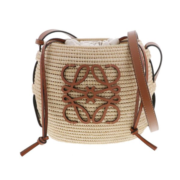 1240003005915 1 Loewe Beehive Anagram Basket Bag Natural Tan Shoulder Bag RS Raffia