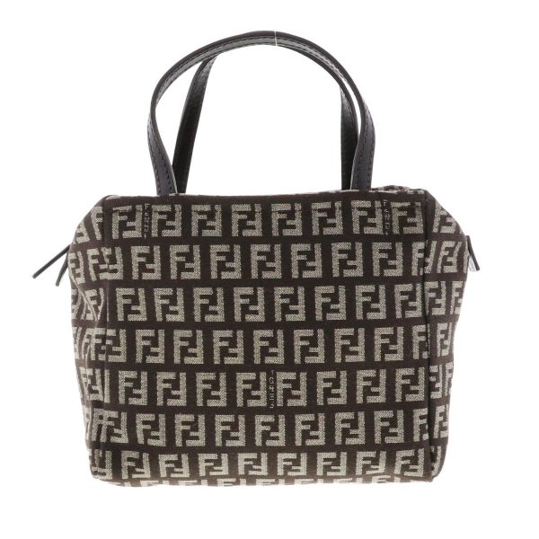 1240003005984 1 Fendi Zucchino Brown Skinny Small Tote Handbag