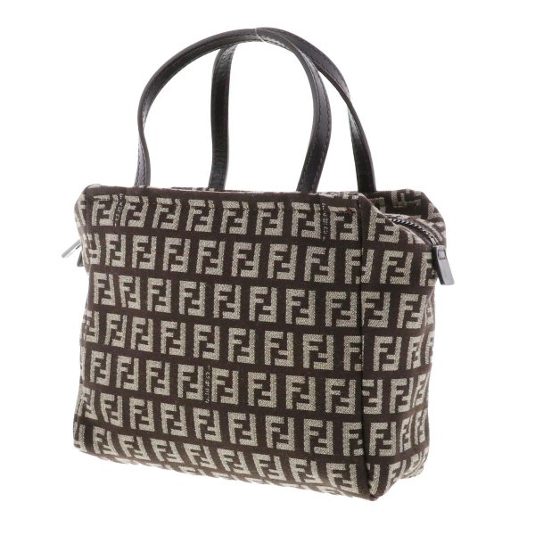 1240003005984 2 Fendi Zucchino Brown Skinny Small Tote Handbag