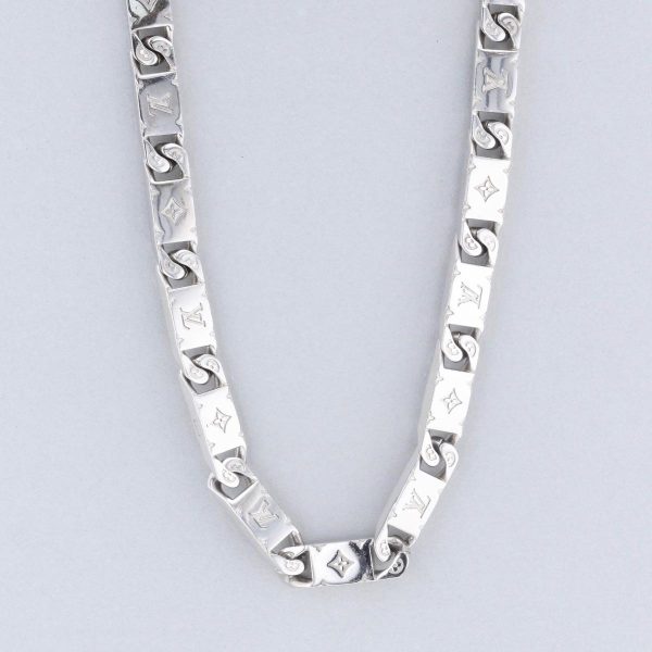 1240004028281 1 Louis Vuitton Necklace Monogram Tied Up Brand Jewelry Pendant Choker Silver