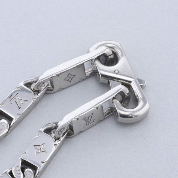 1240004028281 4 Louis Vuitton Necklace Monogram Tied Up Brand Jewelry Pendant Choker Silver