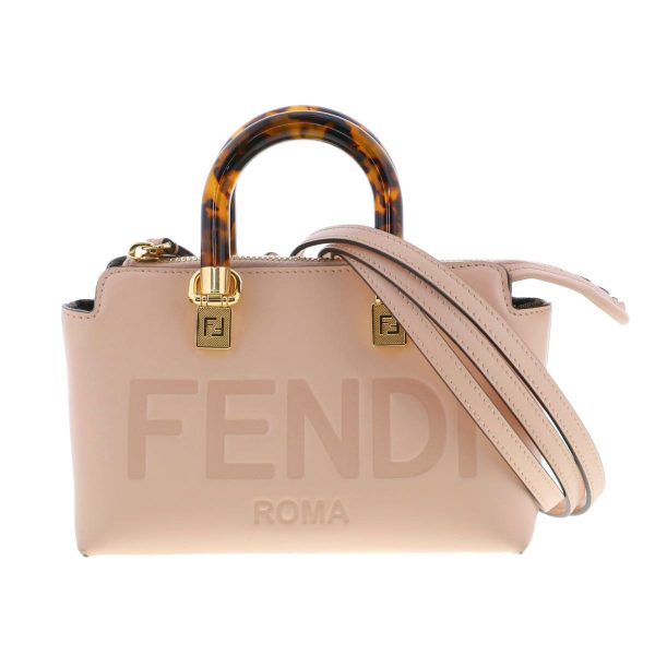 1240004029544 1 Fendi By the Way Mini Bag Shoulder Messenger Bag Pink Café Leather