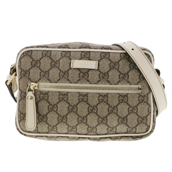 1240004029720 1 Gucci GG Supreme Shoulder Messenger Bag Beige