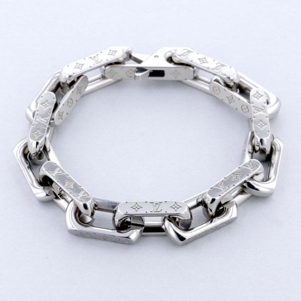 1240004029856 1 Louis Vuitton Bracelet Chain Monogram Brand Jewelry Bangle Anklet Silver