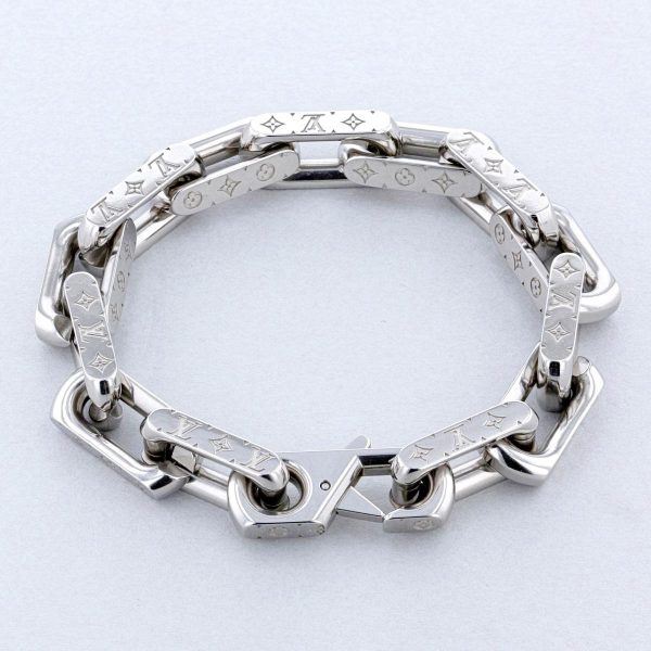 1240004029856 3 Louis Vuitton Bracelet Chain Monogram Brand Jewelry Bangle Anklet Silver