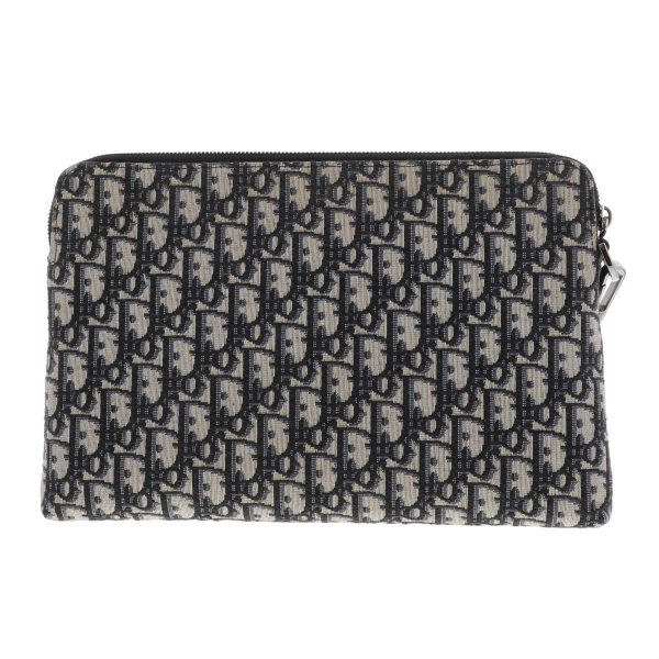 1240004030303 3 Christian Dior Oblique Jacquard Pouch Second Bag Clutch Navy