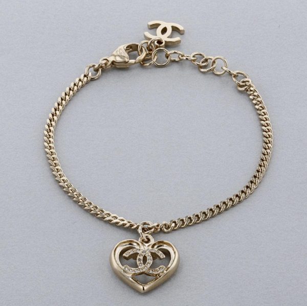 1240005027146 1 Chanel Coco Mark Heart Bracelet Brand Jewelry Bangle Anklet Gold