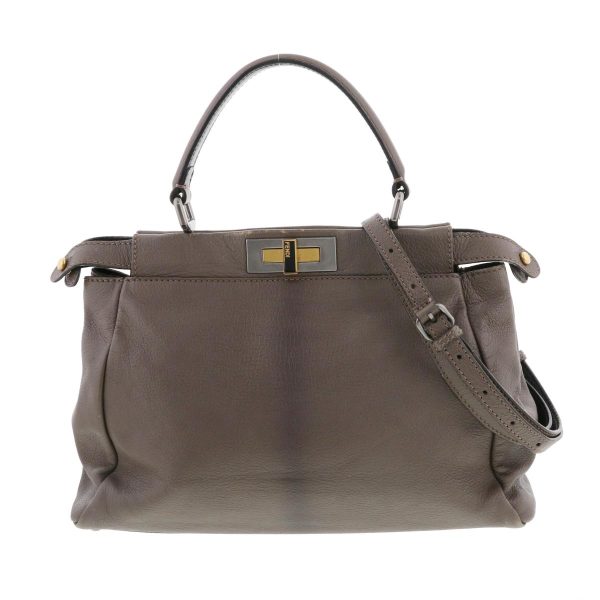 1240005027329 1 Fendi Peacup 2way Bag Shoulder Messenger Bag Peekaboo Gray