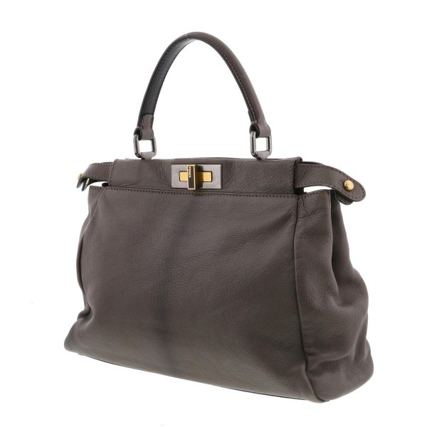 1240005027329 2 Fendi Peacup 2way Bag Shoulder Messenger Bag Peekaboo Gray