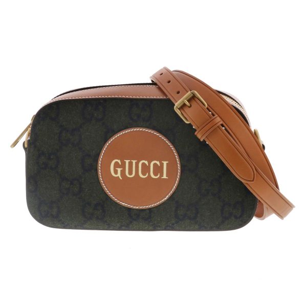 1240005027460 1 Gucci Script Logo Shoulder Messenger Bag Wool Leather Brown