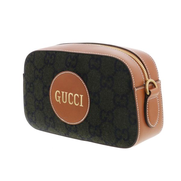 1240005027460 2 Gucci Script Logo Shoulder Messenger Bag Wool Leather Brown