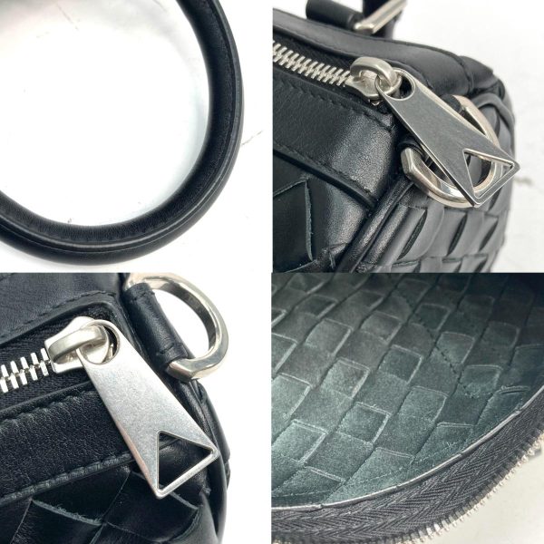 1240007024655 8 Bottega Veneta Intrecciato 2way Mini Boston Shoulder Messenger Bag Leather Black