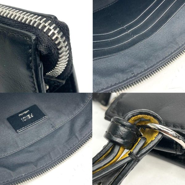 1240007024667 7 Fendi Clutch Bag Black Second Bag Pouch Leather