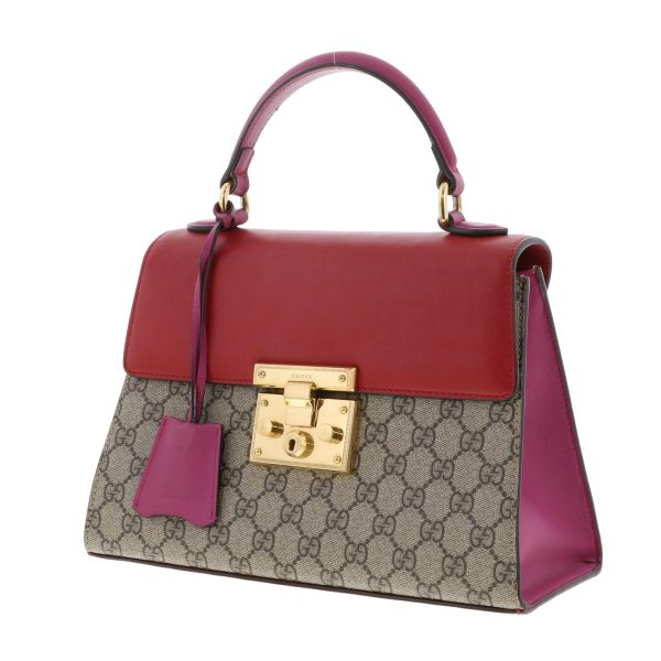 1240007024708 2 Gucci Red GG Supreme Padlock 2way Handbag