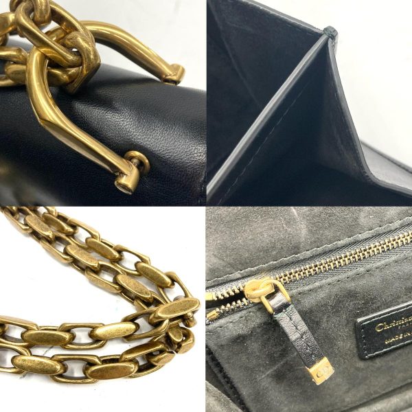 1240007024972 9 Christian Dior Black Leather Chain Shoulder Messenger Bag