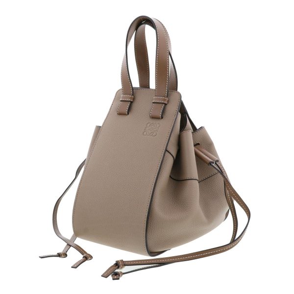 1240007026820 2 Loewe Hammock Drawstring Bag Small Shoulder Messenger Bag Beige Leather