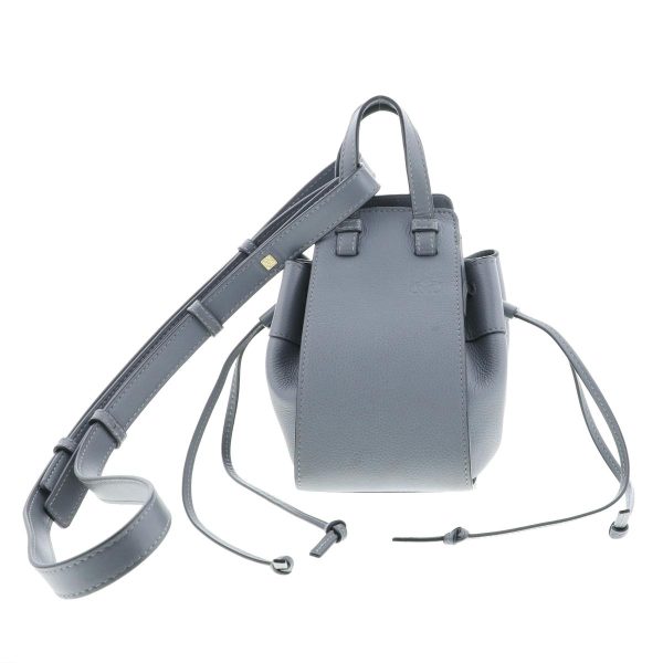 1240009003849 1 Loewe Gray Hammock Drawstring Bag Mini Bag Messenger Bag Leather
