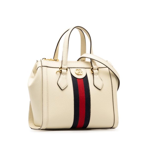 2 Gucci Ophidia Handbag Shoulder Bag 2way White Ivory