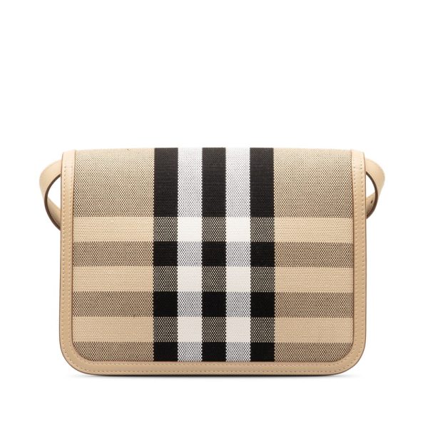 2 Burberry Nova Check TB Crossbody Shoulder Bag Beige