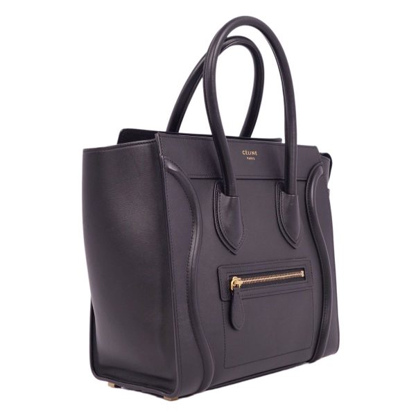 2 Celine Handbag Micro Luggage Calf Leather Black