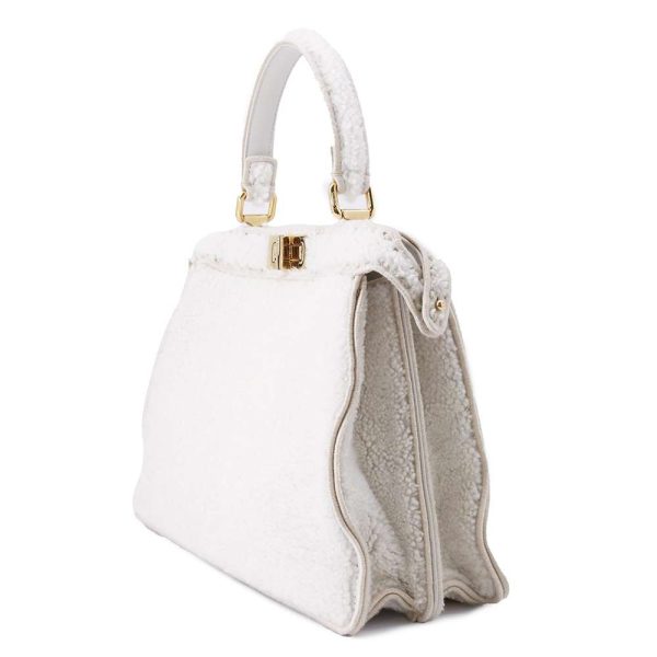 2 Fendi Handbag Peekaboo Medium 2way Shoulder Bag White