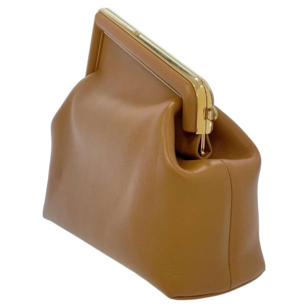 2 Fendi Shoulder Bag Medium Leather Clutch Bag Brown