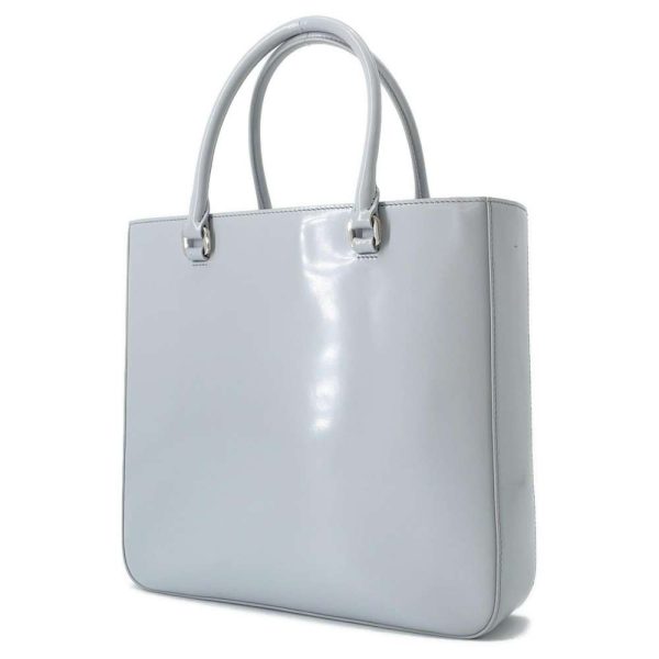 2 Prada Handbag Logo Brushed Leather 2way Light Blue