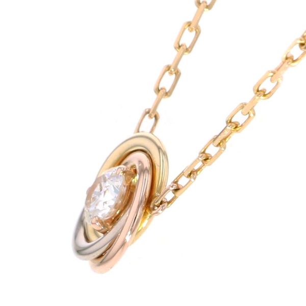 2 Cartier Necklace Trinity Diamond 1p 018ct K18yg Gold