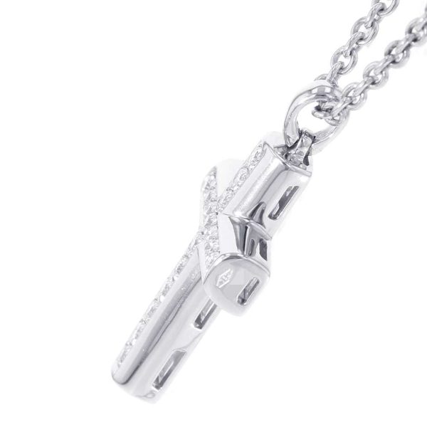 2 Bvlgari Necklace Latin Cross Diamond K18wg White Gold