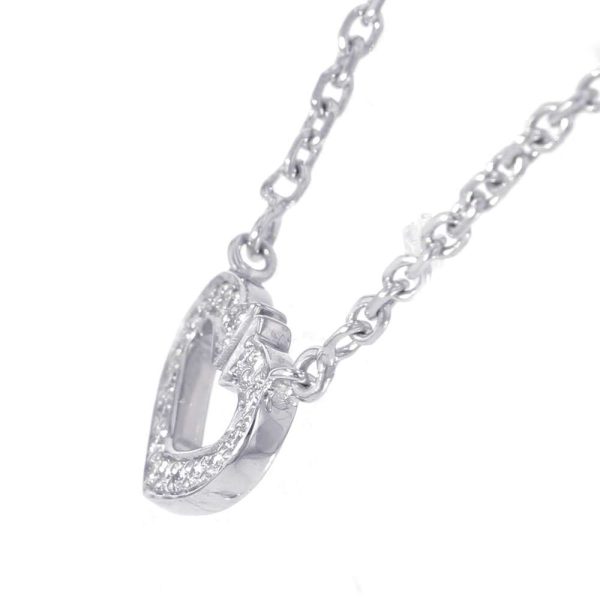 2 Cartier Necklace C Heart Diamond K18WG White