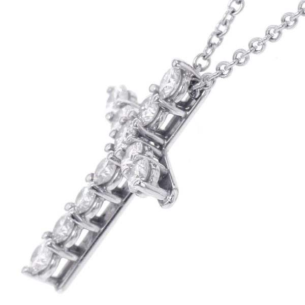 2 Tiffany Necklace Cross Small Diamond Pt950 Platinum