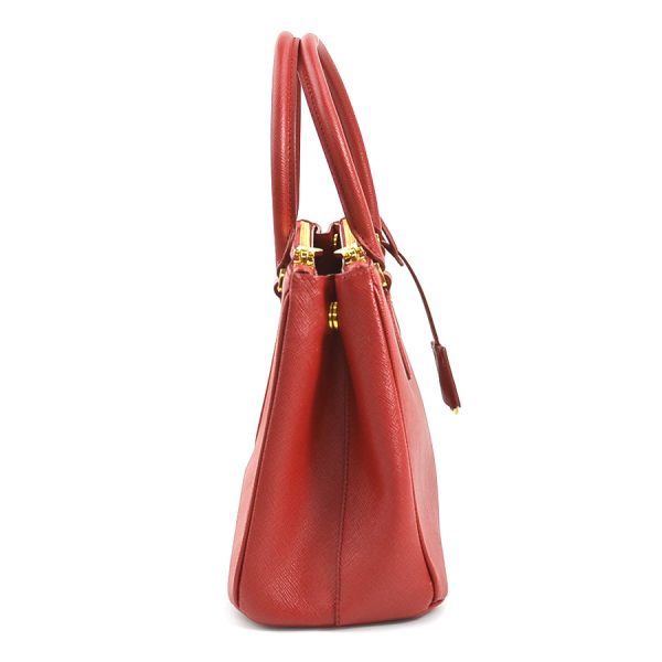 2 Prada Handbag Shoulder Bag Galleria Leather Red