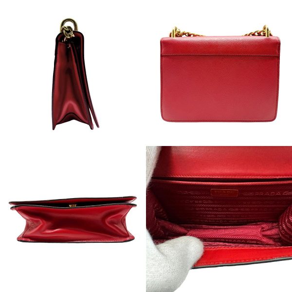 2 Prada Shoulder Bag Leather Red